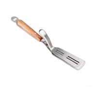 Pumixiy Grill Tongs 2-in-1 with for TURNER and Bottle Opener, Premium Stainless Steel BBQ Tool, Ergonomic Wooden Handle, 41 x 7 cm, for Weber and Broil King