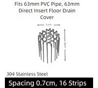 Pumixiy Gutter Guard, Stainless Steel Down Pipe Filter, Anti-Blocking Line Cap, Drain Cover, Round Floor Net Cover, Drainage Floor Line Leak Gutter Cleaning Tool(63mm)