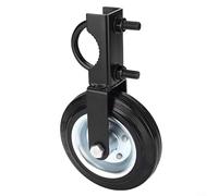Pumixiy Heavy Duty Metal Farm Gate Caster, with 6 Inch Rubber Support Wheel, for Outdoor Fence Door Frame Installation, Adjustable U-Bolt Mount, Black Roller 500 Lbs Capacity