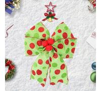 Pumixiy Holiday Decorative Bows Set - 12 Christmas Tree Bows Featuring Red Green Dot Design for Xmas Decorations, Embellishment and Seasonal Celebrations(little ball 12 packs)