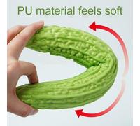 Pumixiy Home Decoration Artificial Fruits and Vegetables Set - Realistic Design Banana, Corn, Bitter Melon, Eggplant in Green Purple Yellow Colors(Banana)