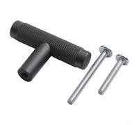 Pumixiy Knurled T-Bar Aluminium Cabinet Knobs - Contemporary Drawer & Door Handles for Kitchen, Bedroom and Bathroom - 12mm Diameter, M4x25mm Screw(Black)
