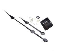 Pumixiy Long Shaft Silent Quartz Clock Movement Mechanism with High Torque, 200mm Clock Hands Set for DIY Wall Clock Repair and Replacement on 5-8mm Thick(Black 2)