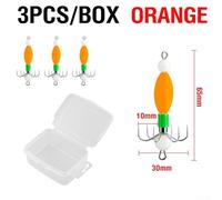 Pumixiy Luminous Fishing Hooks, Squid Jig with Glow-in-the-Dark Technology, Six-Claw Hook for Reliable Penetration, Designed for Octopus and Saltwater(Orange-3pcs)