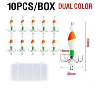 Pumixiy Luminous Fishing Hooks, Squid Jig with Glow-in-the-Dark Technology, Six-Claw Hook for Reliable Penetration, Designed for Octopus and Saltwater(2color luminous 10)