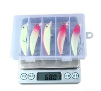 Pumixiy Luminous Minnow Fishing Lures 5PCS Set, Glow-in-the-Dark Crankbait with Lifelike Motion for Bass Perch Mackerel, 5g/6.5g/8g(B 6.5g)