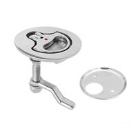 Pumixiy Marine Grade Stainless Steel Flush Pull Latch,2 Inch Turning Handle Lock System With Installation Kit For Boat Deck Hatch Cabinet