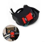 Pumixiy Motorcycle Handlebar Switch 22mm Fit for LED Headlight and Auxiliary Lights Red ON OFF Switch with Black Housing 50cm Cable Included