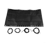 Pumixiy Outdoor Deck Chair Replacement Kit, Beach Chair, with Nylon Fabric Cover, 160 x 43 cm and 4 Elastic Ropes, for Beach Lounge Chair Repair Dark Gray(black)