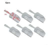 Pumixiy Plastic Ice Scoop 6-Piece Set - Transparent Dessert Scooper for Parties, Weddings, Buffets, Ice Cream, Candy, Pet Food, Sugar and Protein Powder(large+clear)