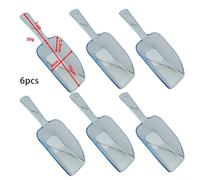 Pumixiy Plastic Ice Scoop 6-Piece Set - Transparent Dessert Scooper for Parties, Weddings, Buffets, Ice Cream, Candy, Pet Food, Sugar and Protein Powder(medium+blue)