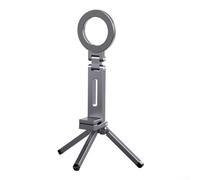 Pumixiy Portable Magnetic Phone Stand,Aluminum Desktop Mount Holder,Adjustable Folding Tripod Support For Mobile Devices Photography(Gray)