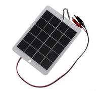 Pumixiy Portable Solar Panel 10W 5V Outdoor Polycrystalline Silicon Module With Alligator-Clip For Battery Charging LED Light Power Supply 160X120mm