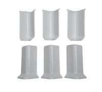 Pumixiy Premium Baseboard Corner Blocks 6-Pack Set Wall Base Corner Trim Connector Inside Outside Corner Blocks For Home Skirting Decorative 82Mm Height White Grey Black(M White)