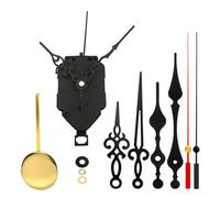 Pumixiy Quartz Clock Movement Repair Part with 12mm Shaft - Set of Clock Movement Kit for Wall Clocks, DIY Craft, Cross Stitch, and Embroidery Applications(Black)