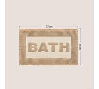 Pumixiy Quick Dry Waffle Bath Mat Non-Slip Super Absorbent Easy to Clean Geometric Design Polyester 18x30 Inch for Home Kitchen Laundry Room(Brown 46 * 77cm)