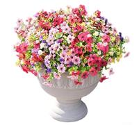 Pumixiy Realistic Springgrass Purple Silk Faux Flowers 12 Piece Set for Durable Outdoor Garden Decoration, Fade Resistant Artificial Blooms for Wedding and
