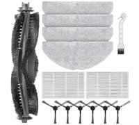 Pumixiy Replacement Parts Kit Compatible with for Vyzzle D10, for Laresar for L10, for ILIFE V20, for Lydsto R1D Robot Vacuum Cleanerm with Main Brush Side Brushes Mop Cloths Filters