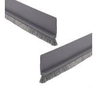 Pumixiy Self-Adhesive Door Bottom Sealing Strip with Brush 100CM Weather Stripping Draft Stopper for Sound Insulation Moisture Proof Dust Blocker 2 Pack(Gray)