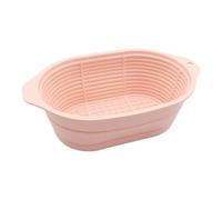 Pumixiy Silicone Banneton Bread Proofing Bowl Set, Sourdough Starter Kit With Dough Scrapers For Sourdough Making, Temperature Resistant Baking Basket(Oval Pink)