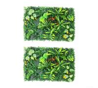 Pumixiy Simulated Plant Decoration Artificial Green Wall Panels 60x40cm Set of 2 for Outdoor Privacy Hedge and Garden Fences(A)
