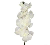 Pumixiy Single Plant 8-Head Phalaenopsis Artificial Orchid Flower for Home Decoration, Realistic Floral Arrangement with Autumn Color Theme, Versatile Decor for(White)