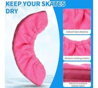 Pumixiy Skate Blade Covers for Figure Skates - S, M, L Size Ice Skate Protectors, Microfiber with Tight-Fit Elastic, Moisture-Absorbing, Scratch(pink M)