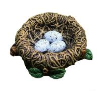Pumixiy Small Resin Bird and for Nest Miniature Garden Ornament, 6.8 x 4 x 4.3 cm Figurine for Bonsai, Fairy Garden, Greenhouse or Home Décor Small Garden Ornaments(D)
