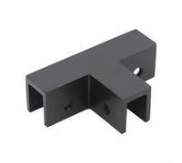 Pumixiy Solid Plus T Shape Wall Mounted Glass Holder with Frosting for Finish Black 812mm Shower Doors Brass Decorative Glass Panels Chrome Nickel Polished(Black)