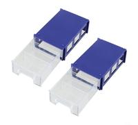 Pumixiy Stackable Parts Storage Container Box, With Translucent Drawers Wall Mountable Hardware Organizer, For Workshop Craft Sewing Tools, 40X85x140mm(2PCS blue)