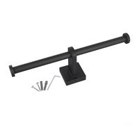 Pumixiy Stainless Steel Toilet Holder Double - Bathroom Ring for Tissue Organizer Modern -change Blueprint Wall Resistant (Silver)(black)