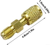 Pumixiy Steel R32 Left Hand Thread 1/4 SAE Female to Male Pipe Adapter for R454B and A2L Cylinders with Sealed Valve Core