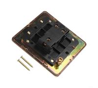 Pumixiy Toggle Light Rocker Switch 1/2 Way Brass Wall Plate for Lights Plus Ceiling Fans 86 Type Gold Finish Electrical Switch Handmade Retro (1 Gang)