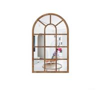 Pumixiy Wooden Frame Acrylic Mirror Wall Sticker Featuring Three-Dimensional Imitation Design for Living Room and Bedroom Decor(wood)