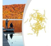 Pumixiy Yellow 50pcs, Line Aligner for Chod Rig, Silicone Hook Aligners with Anti-Tangle Sleeves, 21mm Fishing Terminal Tackle Accessories for Bottom Baits Wafters -Ups, 20/30/50pcs