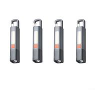 Pumixiy Zoomable LED Camping Flashlight 1200mAh Portable Outdoor Light with COB Sidelight and Strobe Modes Waterproof IPX7 for Backpacking(4psc)