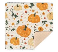 Pumkin Country Style Cartoon Style Soft Thick mat for Baby to Play on Floor for Floor Comfortable Foldable Kicking Mat for Babies Infants Toddlers, 50'' x 50''tapete de gimnasio para