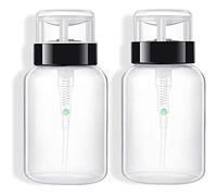 Pump Dispenser Bottle, Nail Dispenser Pump Bottle Push Down Empty Lockable Pump Dispenser Bottle for Nail Polish and Makeup Remover 2 Pack