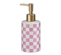 Pump Dispenser Ceramic Soap Dispenser With Rust Proof Gold Matte Pump Bathroom Must Haves(Pink+White)