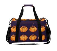 Pump-kin Pattern Halloween Lightweight Travel Duffel Bag Large Capacity Weekender Luggage Breathable Overnight Backpack