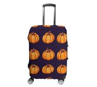 Pump-kin Pattern Halloween Travel Luggage Case Cover Washable Suitcase Protector Funny Protective Baggage Fits 19-32 Inch