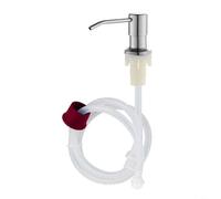 Pump Lotion Dispenser, Washing Up Liquid, Kitchen Sink, Soap Dispenser, Silicone Hose for Kitchens, Bathrooms (Silver)