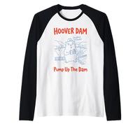 Pump Up The Dam Hoover Dam Photo Camera Nevada Tourist Pun Raglan Baseball Tee