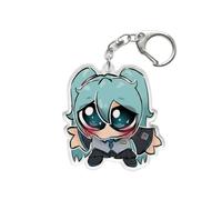 PumpCar Miku Acrylic Keychain 2.2 Inch, Vocaloid Virtual Idol Singer Double-Sided Charm Key Ring with Metal Clip, Backpack Charm, Bag and Car Key Accessory, Collectible Anime Gift for Fans Birthday