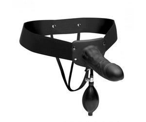 Pumper Black Inflatable Hollow Strap-On Dildo Harness Strap On Anal Adult