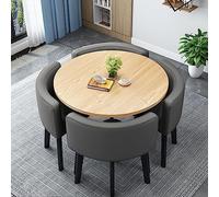 PUMPIE Office Reception Room Club Table And Chair Set, Coffee Table And Chair Set, Space-Saving Small Meeting Room Table, For Home Living Room Balcony Cafe Break Room Office (Color : Dark gray)