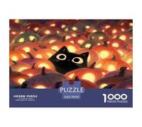 Pumpkin And Black Cat Jigsaws 1000 Piece Women, Gifts for Men Classic Educational Games Artistic Style Home Decoration 70x50cm/1000pcs