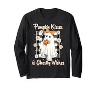 Pumpkin and Ghost, Cute Fall Vibes Long Sleeve T-Shirt