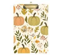 Pumpkin and Leaf Pattern Clipboards Plastic Standard Hole for Teacher Portfolio Storage Box Size 9x12