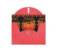 Pumpkin Autumn Blessings Pearl Paper Holiday Greeting Card With Envelopes Weddings Party Birthday Invitations Wishes